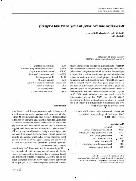 Hjertesykdom. Rødvin og resveratrol: bra for hjertet? Hjertesykdom. Rødvin og resveratrol: bra for hjertet?