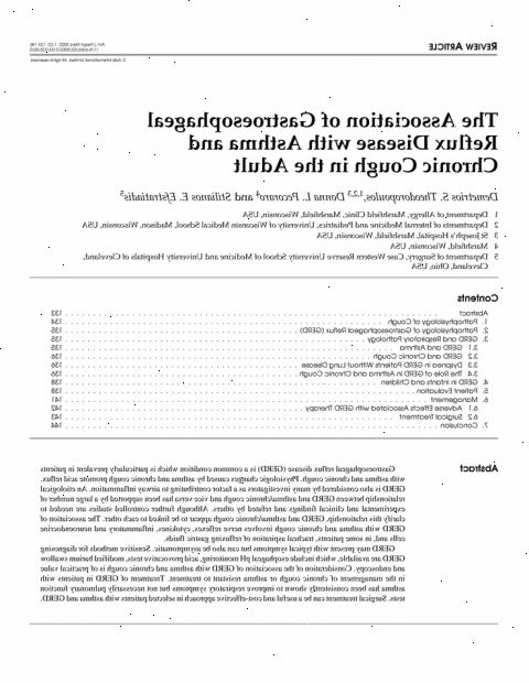 Kronisk hoste. Gastroøsofageal reflukssykdom (GERD). Kronisk hoste. Gastroøsofageal reflukssykdom (GERD).